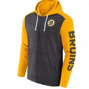 NHL Boston Bruins Cotton Black Full-Zip Hoodie - Size Men’s Medium